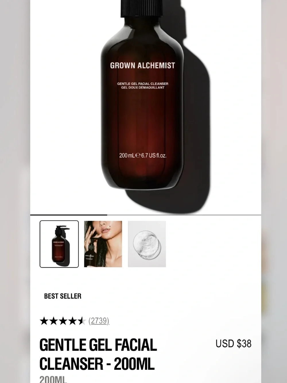 Grown Alchemist Gentle Gel Facial Cleanser — White